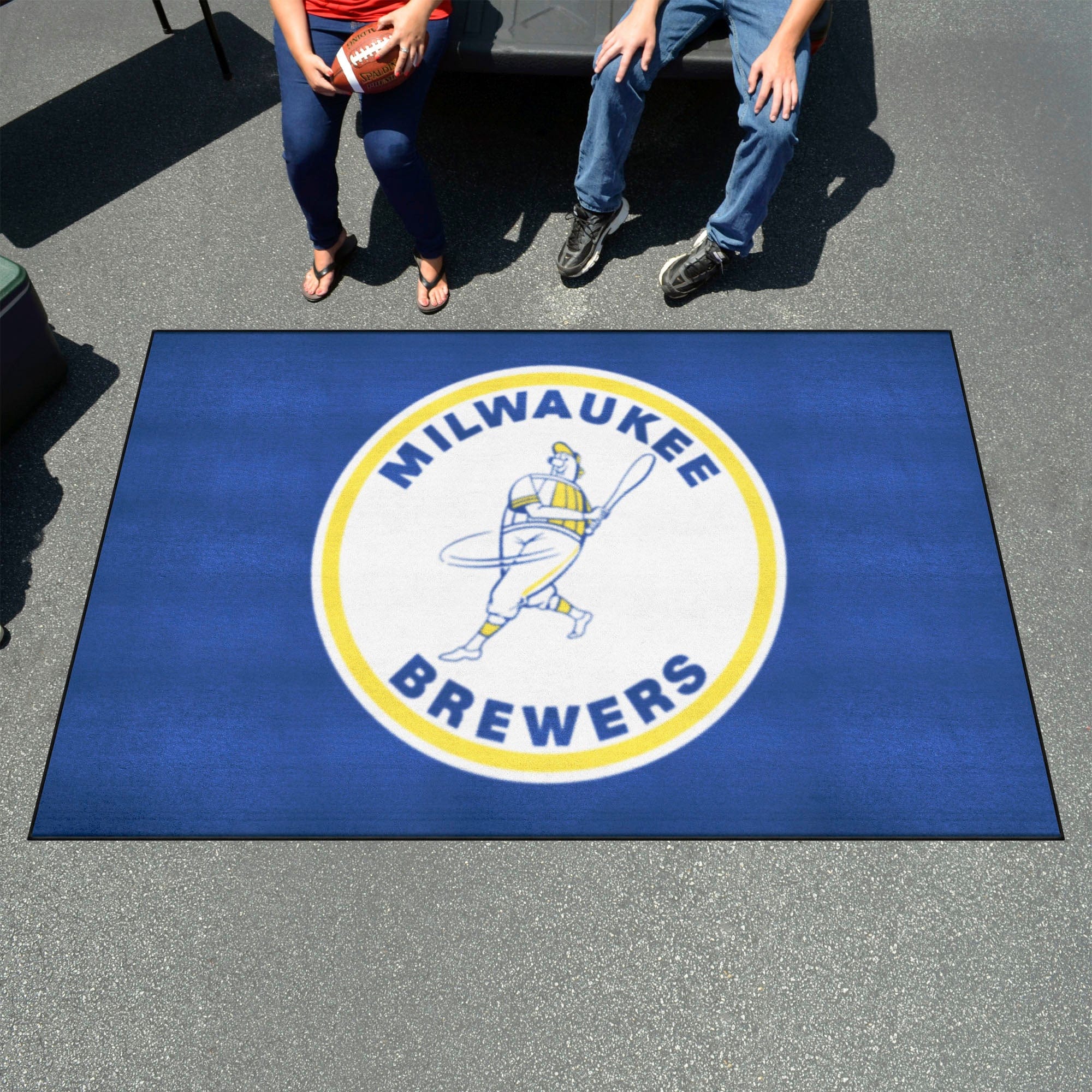 Milwaukee Brewers Ulti-Mat Rug - 5ft. x 8ft. - Retro Collection - Milwaukee Brewers