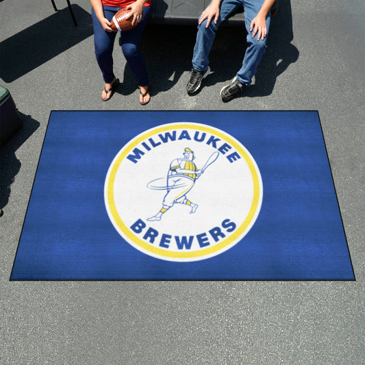 Milwaukee Brewers Ulti-Mat Rug - 5ft. x 8ft. - Retro Collection - Milwaukee Brewers