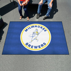 Milwaukee Brewers Ulti-Mat Rug - 5ft. x 8ft. - Retro Collection - Milwaukee Brewers