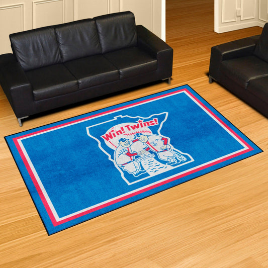 Minnesota Twins 5ft. x 8 ft. Plush Area Rug - Retro Collection - Minnesota Twins