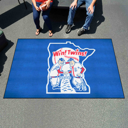 Minnesota Twins Ulti-Mat Rug - 5ft. x 8ft. - Retro Collection - Minnesota Twins