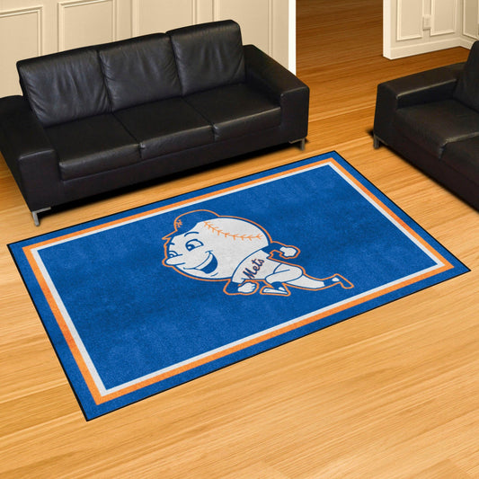 New York Mets 5ft. x 8 ft. Plush Area Rug - Retro Collection - New York Mets
