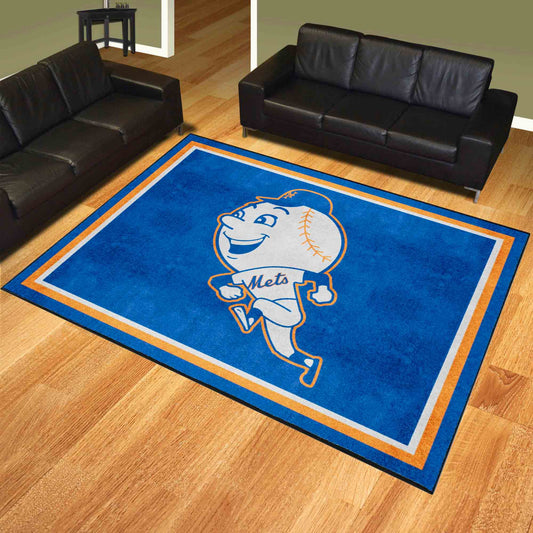 New York Mets 8ft. x 10 ft. Plush Area Rug - Retro Collection - New York Mets