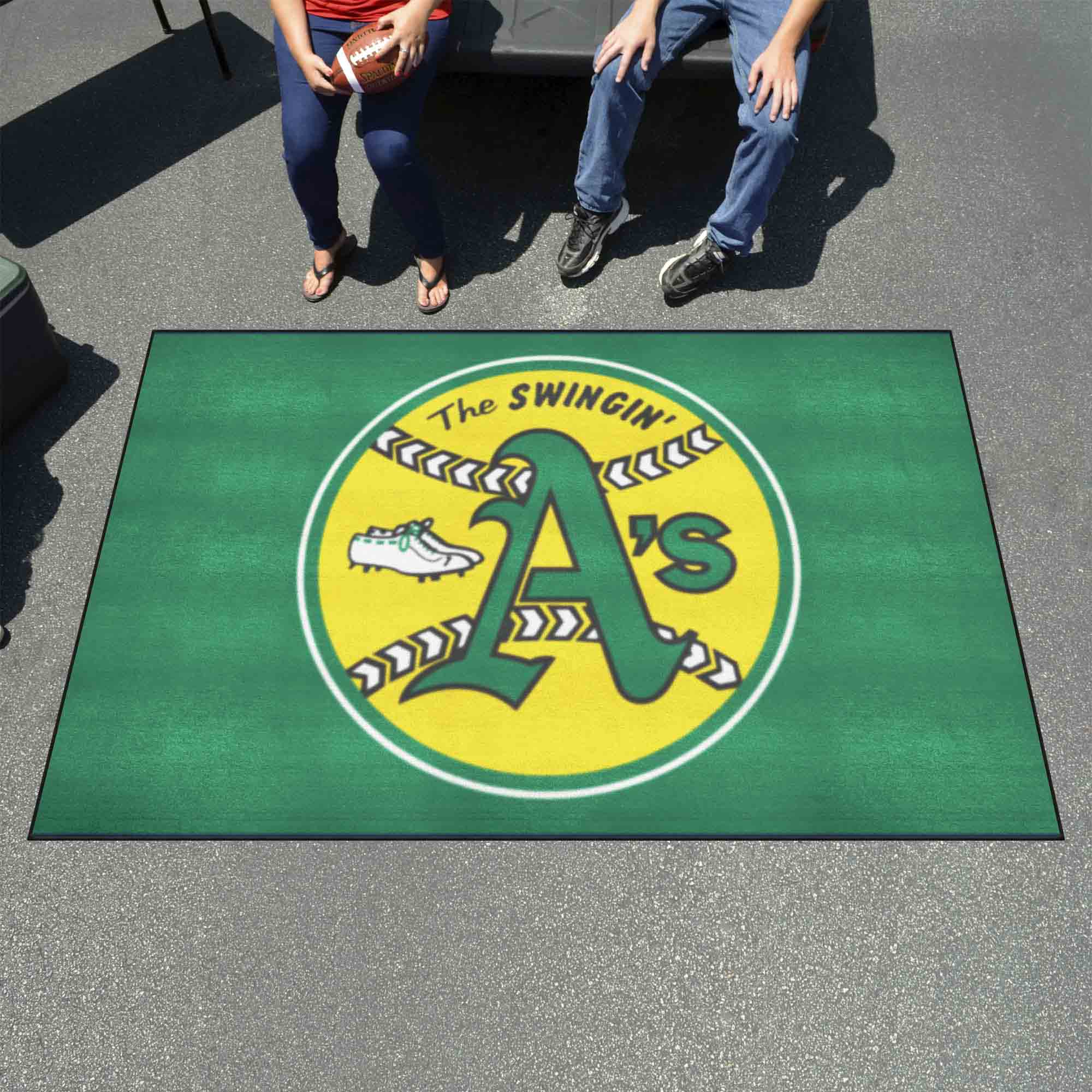 Oakland Athletics Ulti-Mat Rug - 5ft. x 8ft. - Retro Collection - Oakland Athletics
