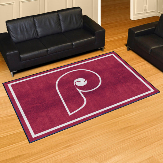 Philadelphia Phillies 5ft. x 8 ft. Plush Area Rug - Retro Collection - Philadelphia Phillies