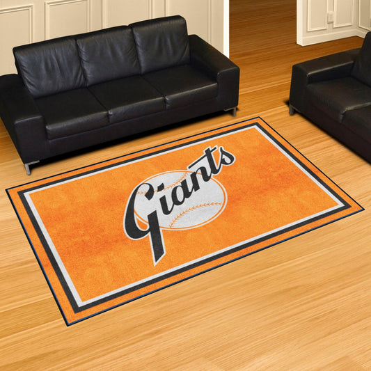 New York Giants 5ft. x 8 ft. Plush Area Rug - Retro Collection - New York Giants