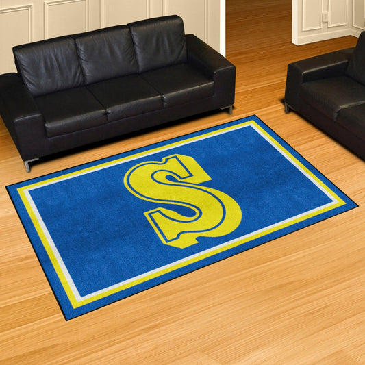 Seattle Mariners 5ft. x 8 ft. Plush Area Rug - Retro Collection