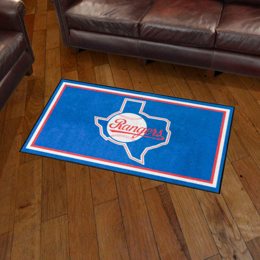 Texas Rangers 3ft. x 5ft. Plush Area Rug - Retro Collection