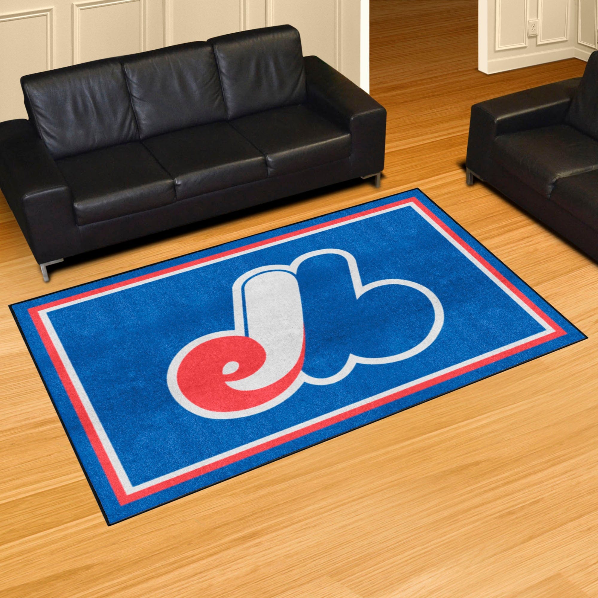 Montreal Expos 5ft. x 8 ft. Plush Area Rug - Retro Collection - Montreal Expos