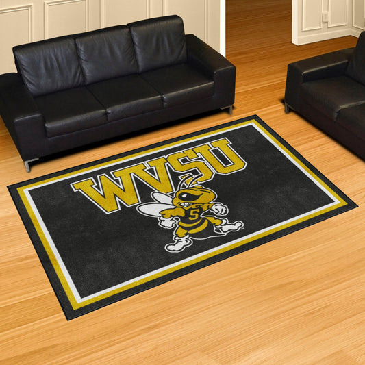 West Virginia State Yellow Jackets 5ft. x 8 ft. Plush Area Rug
