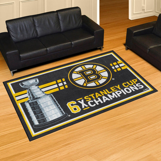 Boston Bruins Dynasty 5ft. x 8 ft. Plush Area Rug - Boston Bruins