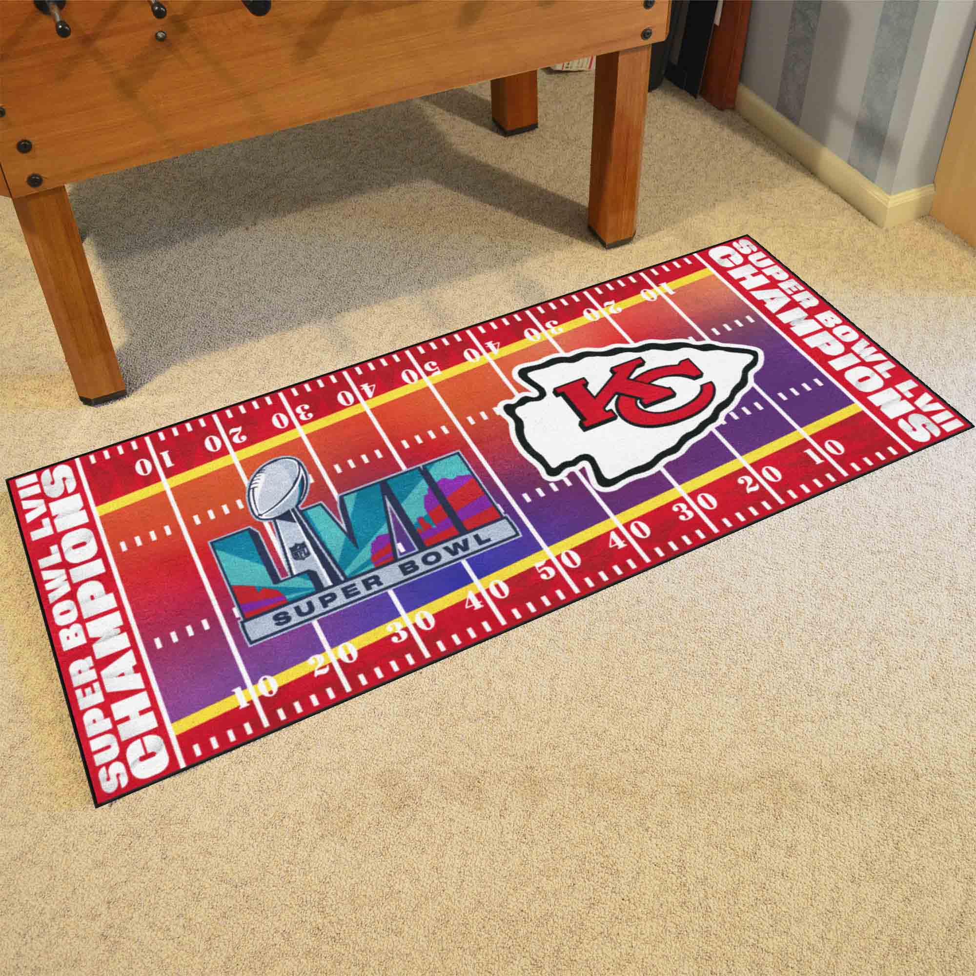 Kansas City Chiefs Super Bowl LVII Football Field Runner - Kansas City Chiefs