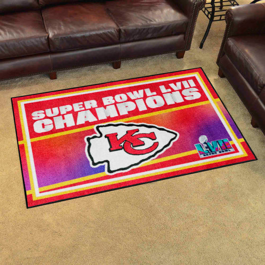 Kansas City Chiefs Super Bowl LVII 4x6 Rug - Kansas City Chiefs