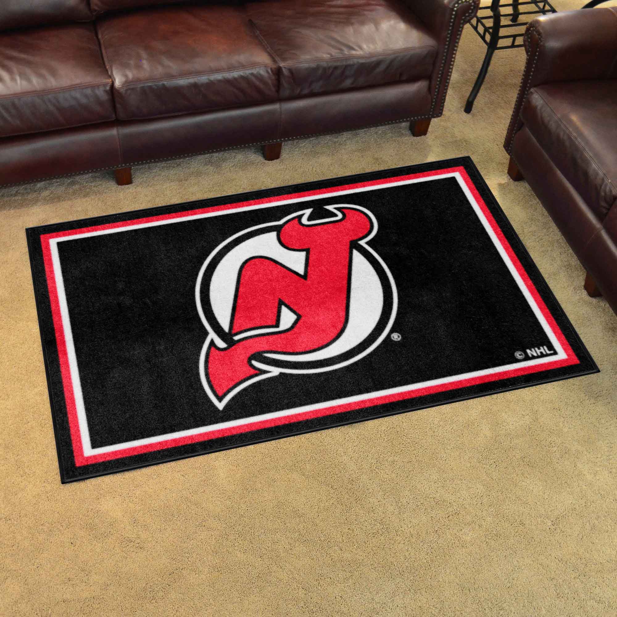 New Jersey Devils 4ft. x 6ft. Plush Area Rug - New Jersey Devils