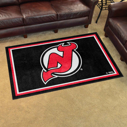 New Jersey Devils 4ft. x 6ft. Plush Area Rug - New Jersey Devils