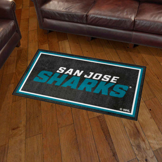 San Jose Sharks 3ft. x 5ft. Plush Area Rug - San Jose Sharks