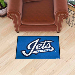 Alfombra decorativa de inicio de Winnipeg Jets: 19 x 30 pulgadas.