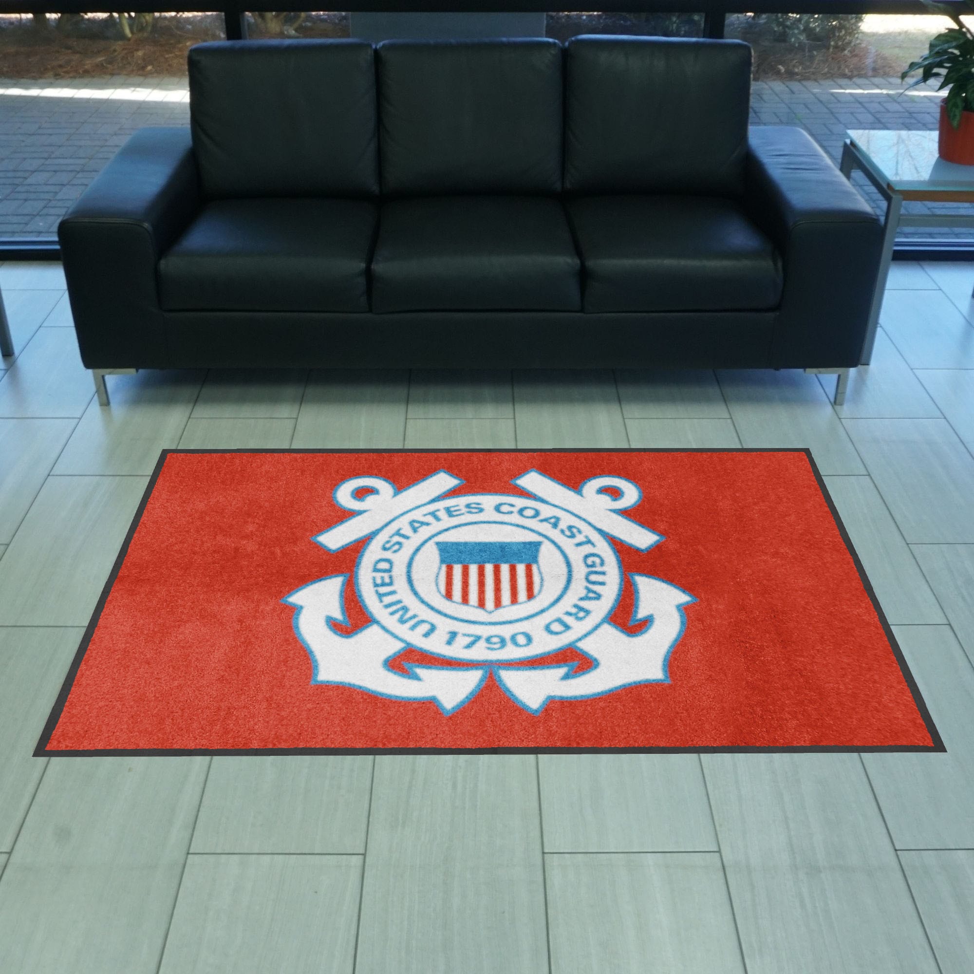 U.S. Coast Guard 4X6 High-Traffic Mat with Durable Rubber Backing - Landscape Orientation