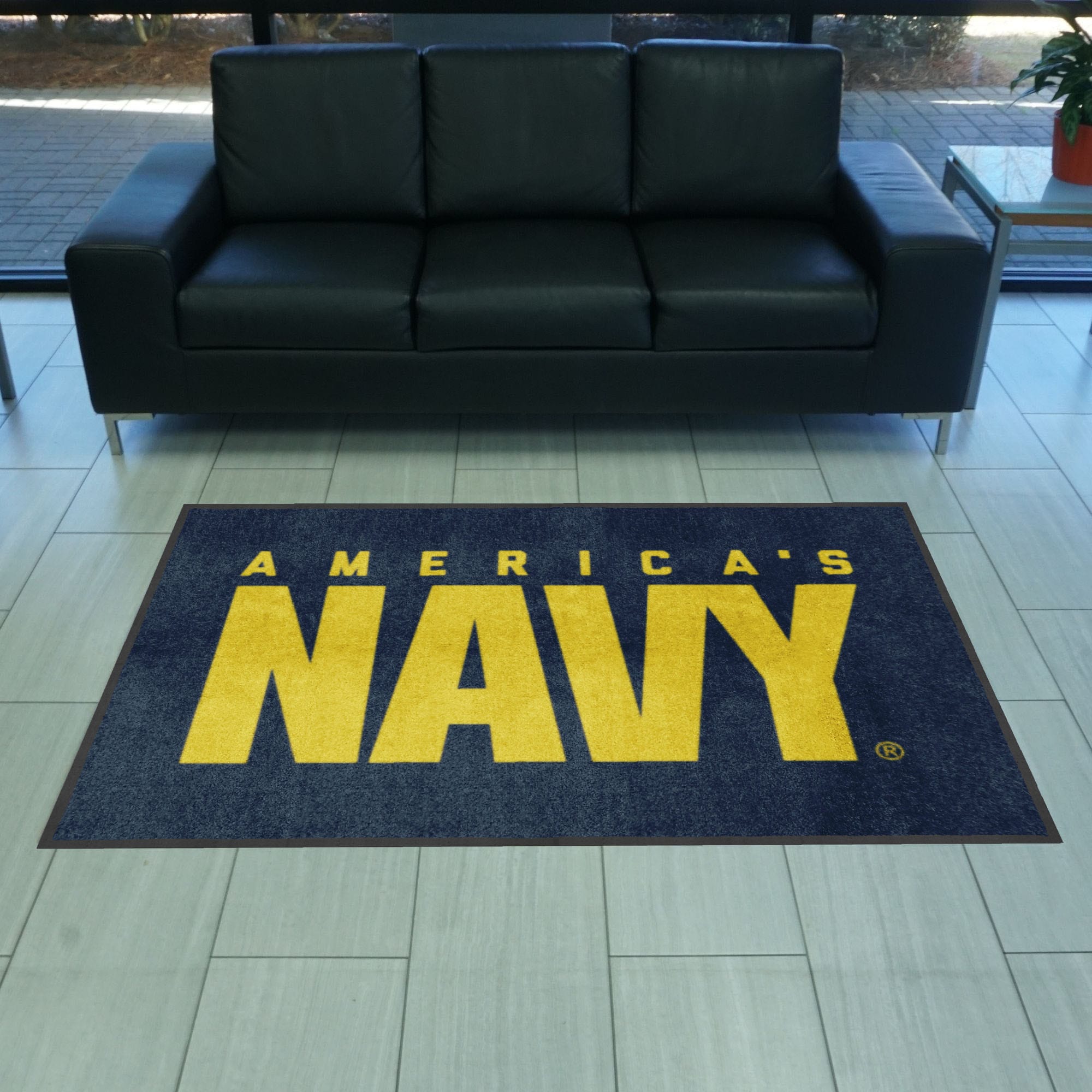 U.S. Navy 4X6 High-Traffic Mat with Durable Rubber Backing - Landscape Orientation