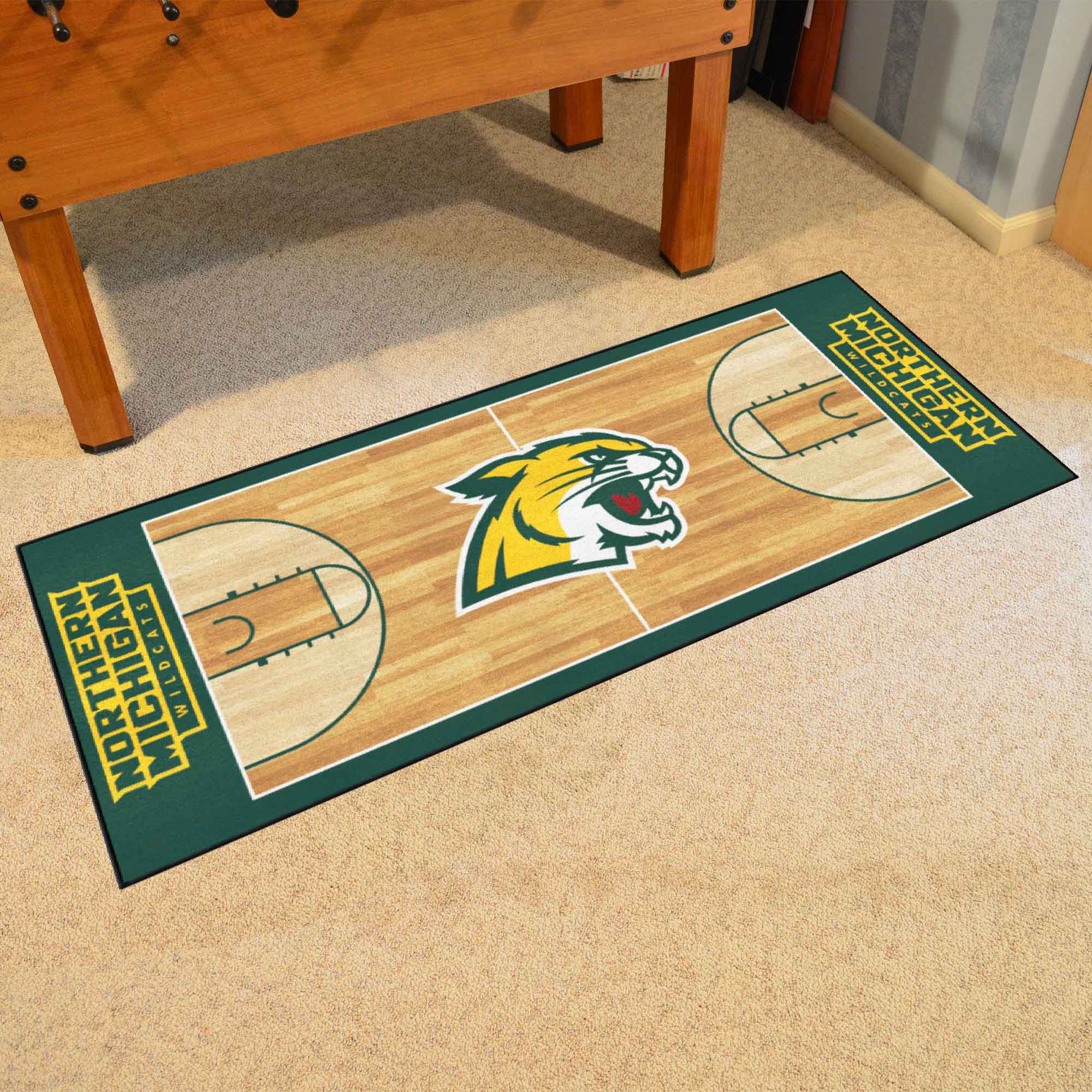 Northern Michigan University Wildcats Court Runner Rug - 30in. x 72in. - Northern Michigan University