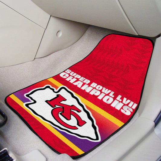 Kansas City Chiefs Super Bowl LVII 2-pc Carpet Car Mat Set - Kansas City Chiefs