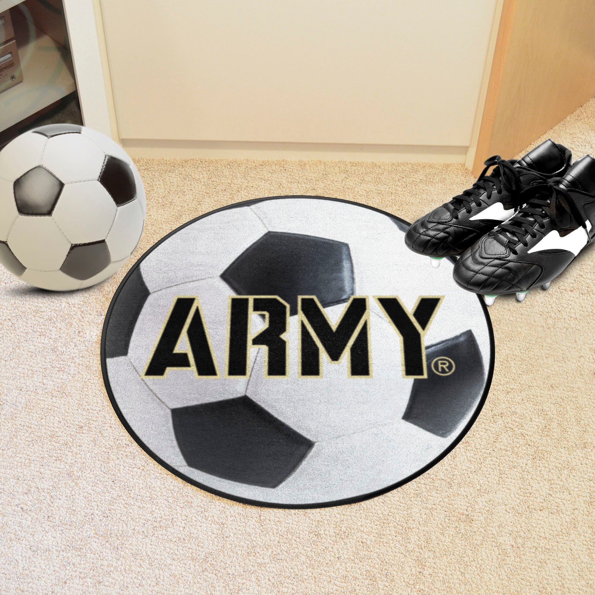 Army West Point Black Knights Soccer Ball Rug - 27in. Diameter - Army West Point