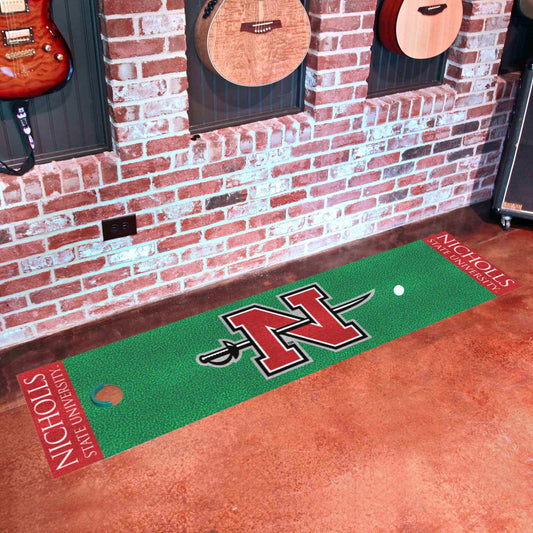 Nicholls State University Colonels Putting Green Mat - 1.5ft. x 6ft. - Nicholls State University - Flyclothing LLC