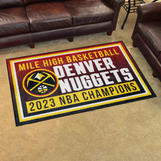 Denver Nuggets 2023 NBA Finals Champions 4ft. x 6ft. Plush Area Rug - Denver Nuggets