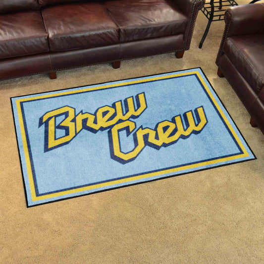 Milwaukee Brewers 4ft. x 6ft. Plush Area Rug - Milwaukee Brewers