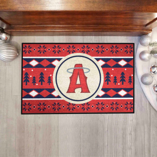 Los Angeles Angels Holiday Sweater Starter Mat Accent Rug - 19in. x 30in. - Los Angeles Angels