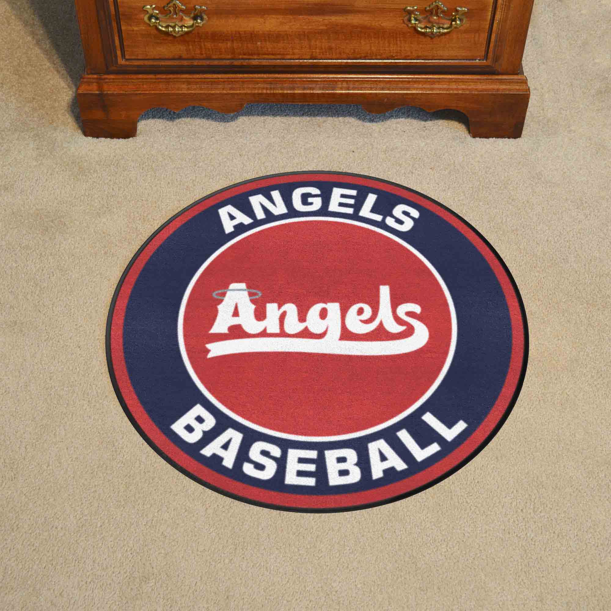Los Angeles Angels Roundel Rug - 27in. Diameter - Los Angeles Angels