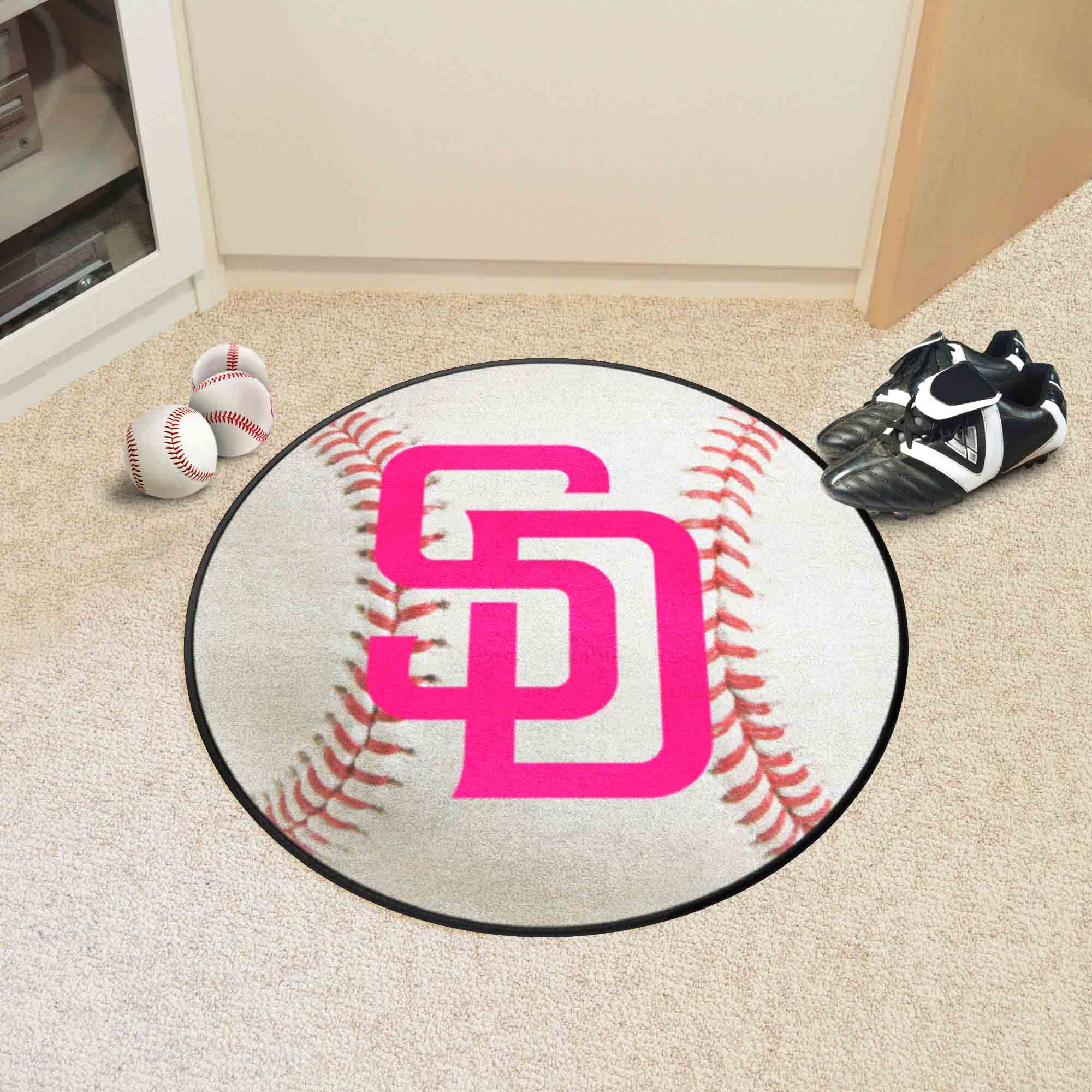 San Diego Padres Baseball Rug - 27in. Diameter - San Diego Padres