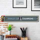 Vegas Golden Knights 2023 Stanley Cup Champions Team Color Street Sign Décor 4in. X 24in. Lightweight - Vegas Golden Knights