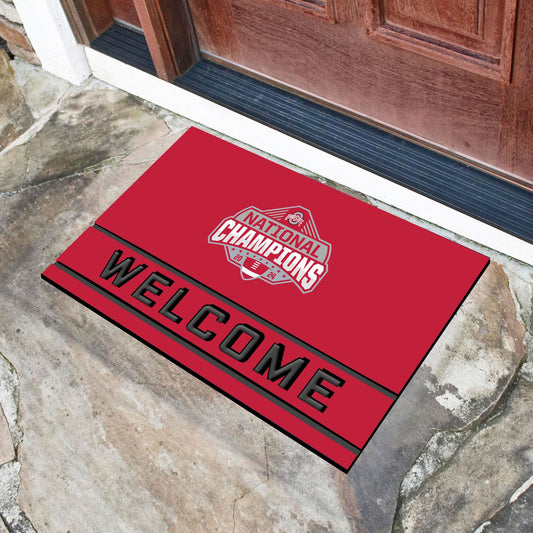 Official Ohio State 2024 National Champions Logo 18"x30" Crumb Rubber Door Mat - Ohio State