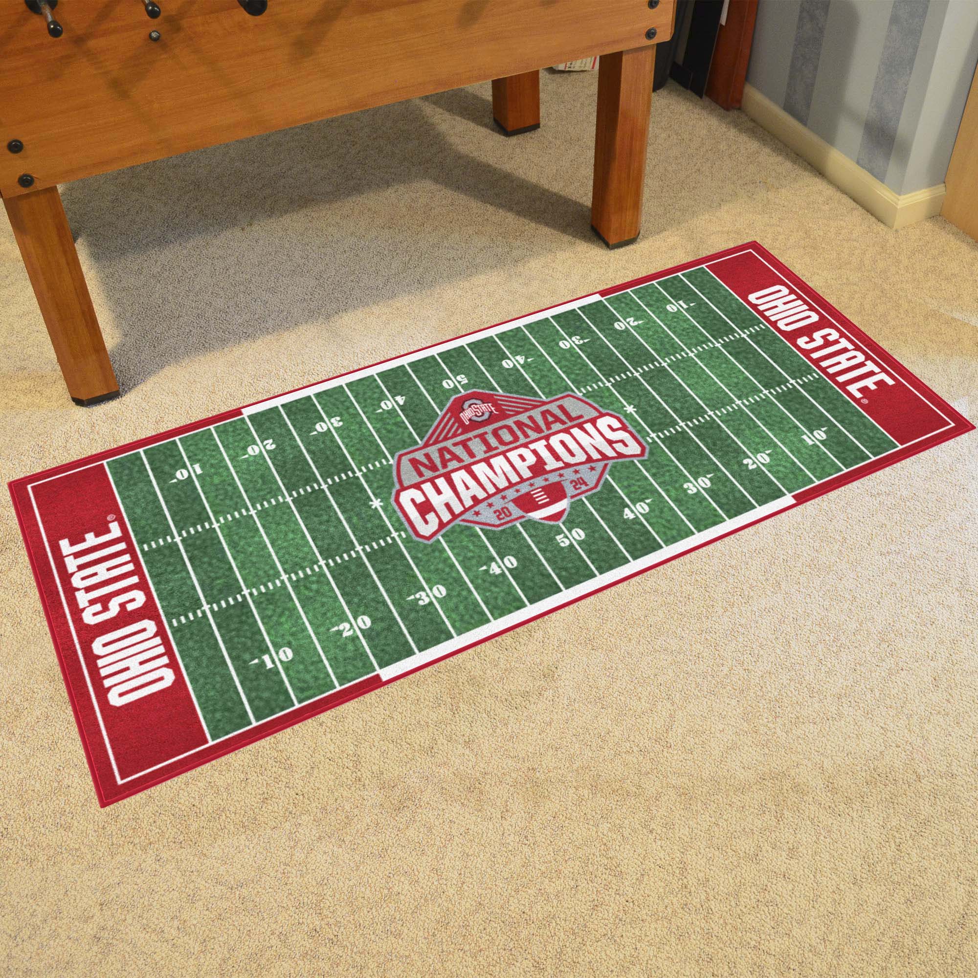 Official Ohio State 2024 National Champions Logo 30"x72" Football Field Runner - Ohio State Buckeyes - Flyclothing LLC