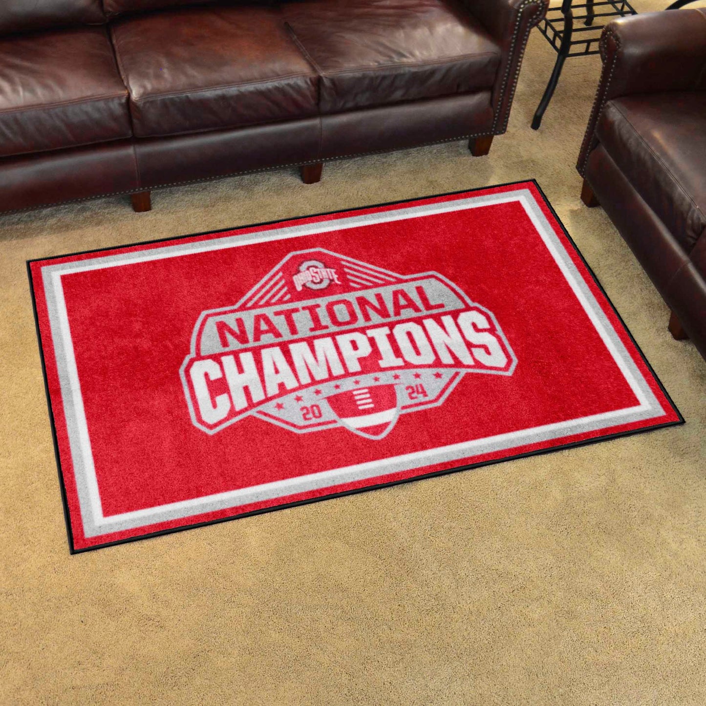 Official Ohio State 2024 National Champions Logo 44"x71" 4x6 Rug - Ohio State Buckeyes - Flyclothing LLC