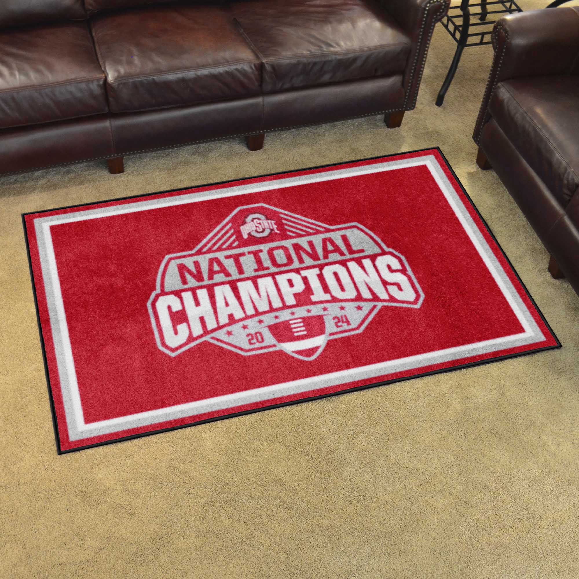 Official Ohio State 2024 National Champions Logo 44"x71" 4x6 Rug - Ohio State Buckeyes - Flyclothing LLC