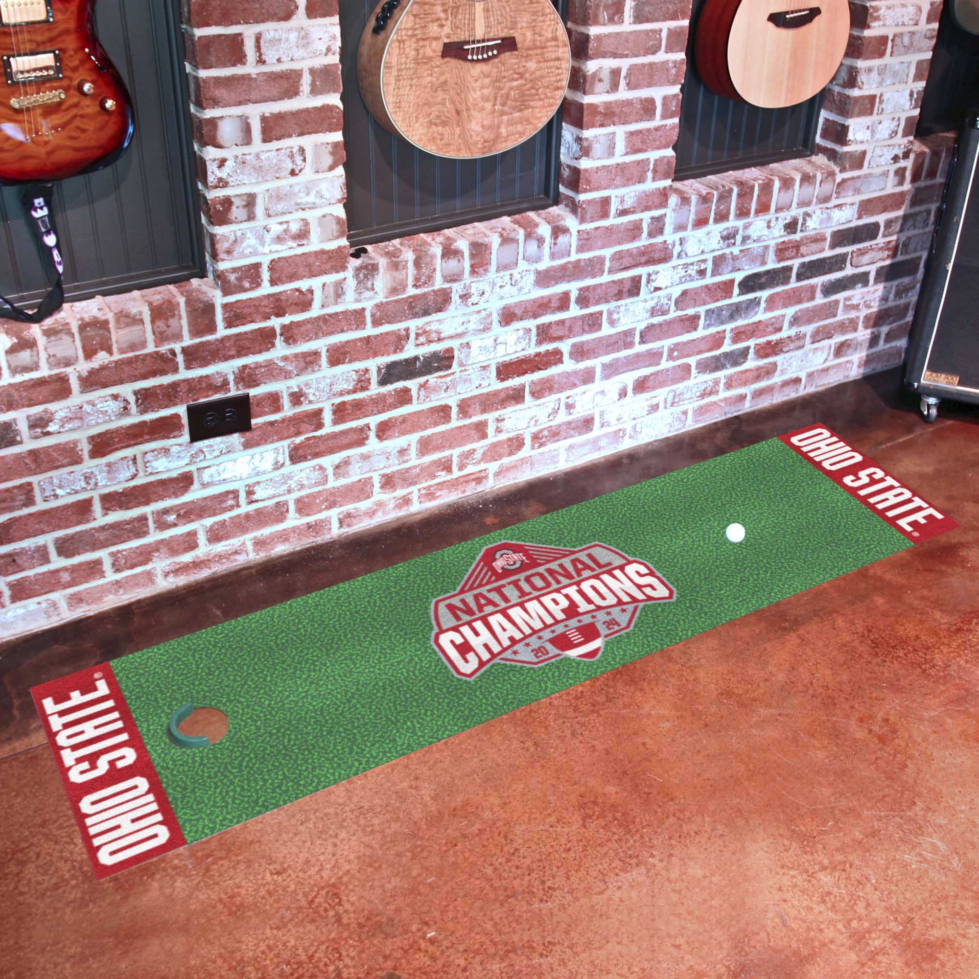 Official Ohio State 2024 National Champions Logo 18"x72" Putting Green Mat - Ohio State Buckeyes - Flyclothing LLC