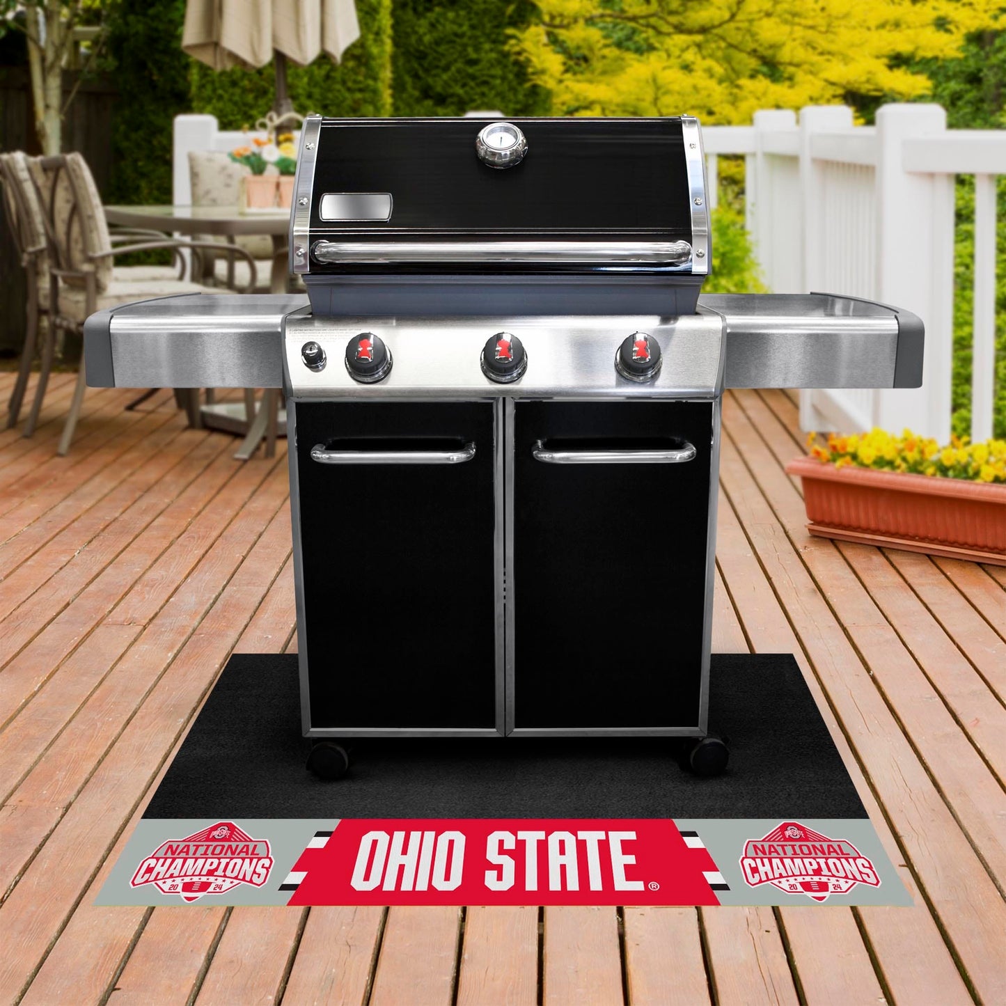 Official Ohio State 2024 National Champions Logo 26"x42" Grill Mat - Ohio State Buckeyes - Flyclothing LLC