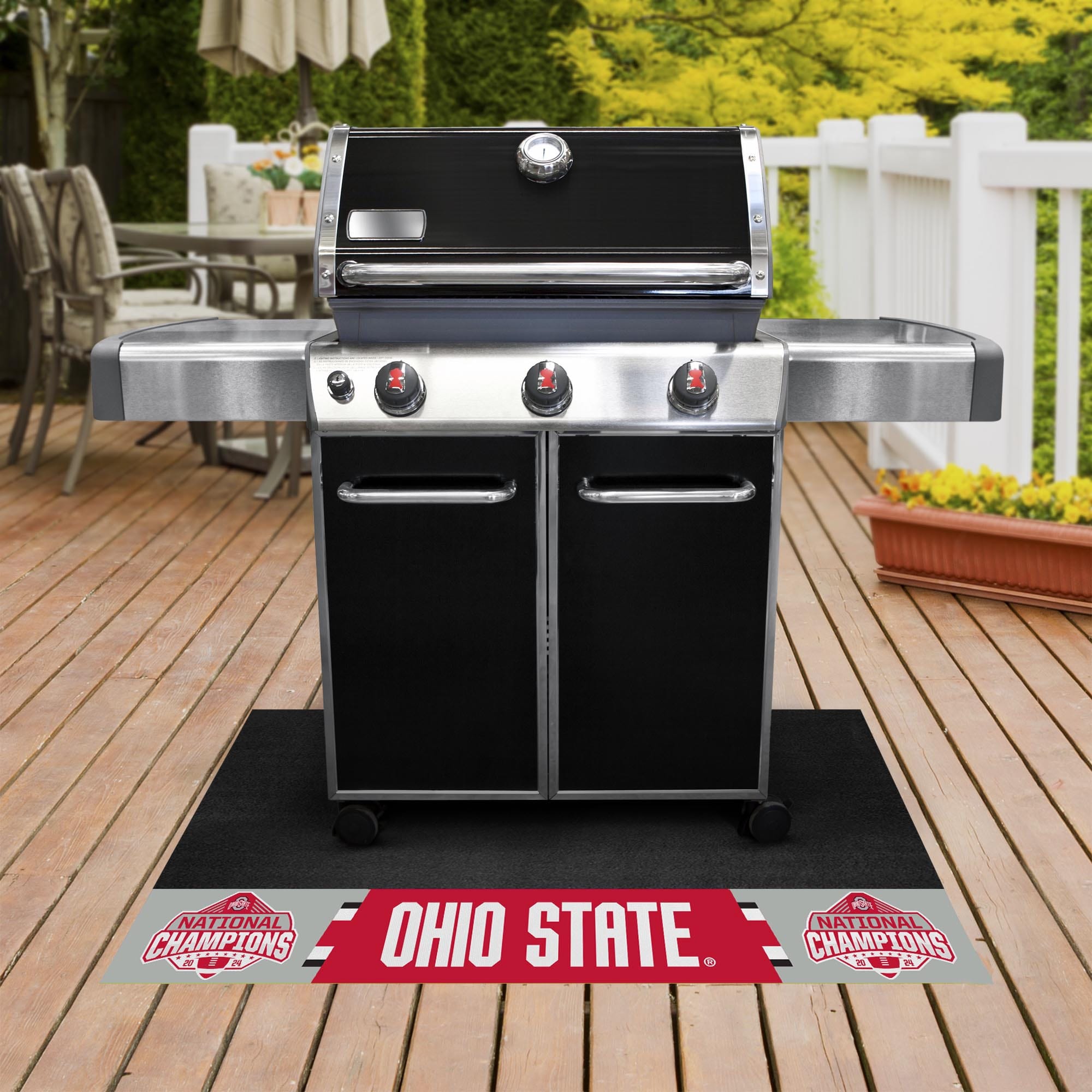 Official Ohio State 2024 National Champions Logo 26"x42" Grill Mat - Ohio State Buckeyes - Flyclothing LLC