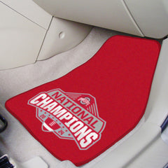 Official Ohio State 2024 National Champions Logo 17"x27" 2-pc Carpet Car Mat Set - Ohio State