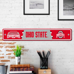 Official Ohio State 2024 National Champions Logo 4"x23.5"x0.01" Street Sign - Ohio State
