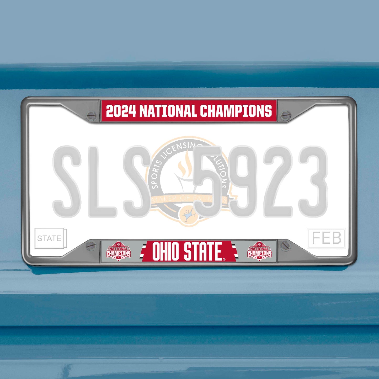 Official Ohio State 2024 National Champions Logo 6.25"x12.25" License Plate Frame - Ohio State Buckeyes - Flyclothing LLC
