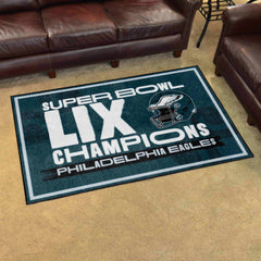 Philadelphia Eagles Super Bowl LIX Champions 4x6 Rug