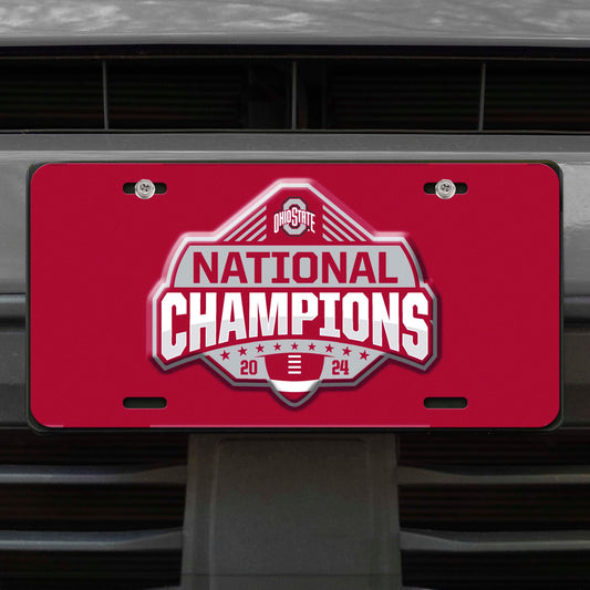 Official Ohio State 2024 National Champions Logo 12"x6" Metal Plate Flat - Ohio State