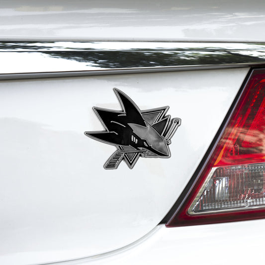 San Jose Sharks Molded Chrome Plastic Emblem - San Jose Sharks