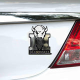 Marshall Thundering Herd Molded Chrome Plastic Emblem - Marshall