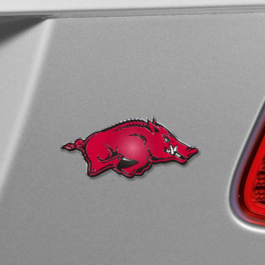 Arkansas Razorbacks Heavy Duty Aluminum Embossed Color Emblem - Arkansas