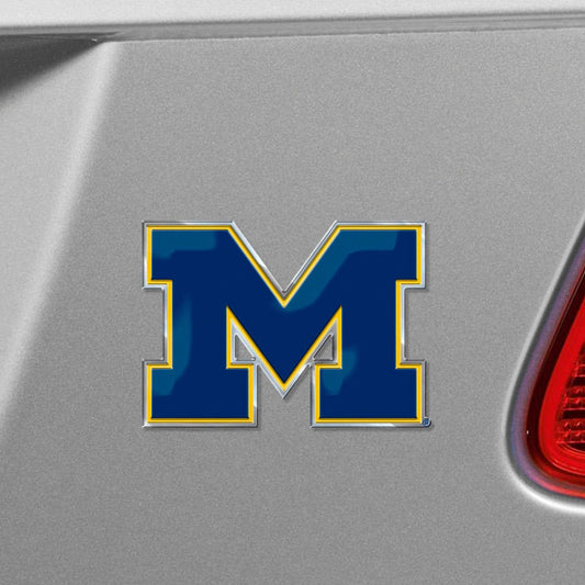 Michigan Wolverines Heavy Duty Aluminum Embossed Color Emblem (Blue) - Michigan - Flyclothing LLC