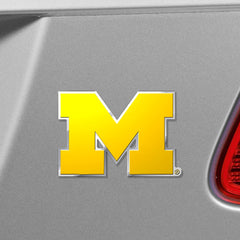 Michigan Wolverines Heavy Duty Aluminum Embossed Color Emblem (Yellow) - Michigan